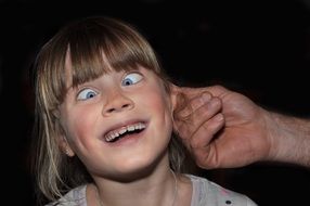 portrait of a girl with outstretched ears