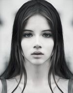 Beautiful young long haired Girl, head Portrait