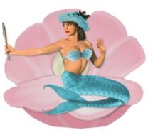 Mermaid looking at Mirror, illustration
