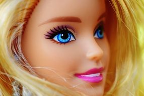 beautiful face of Barbie dolls closeup