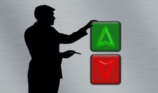 Presentation of green and red buttons