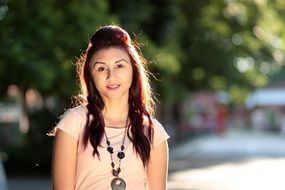 young woman with the necklace
