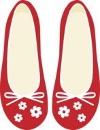 painted red ballet shoes