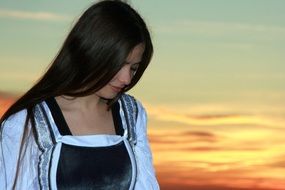 girl Princess photo at sunset