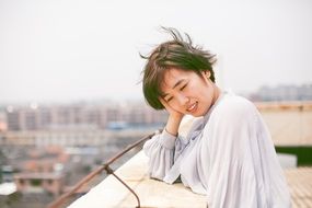 asian girl on the rooftop