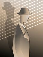 Grey outline of a gangstert