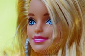 Portrait of beautiful face of Barbie dolls