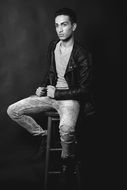 male Model posing on chair