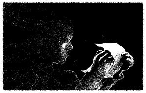 bitmap of a girl with a letter