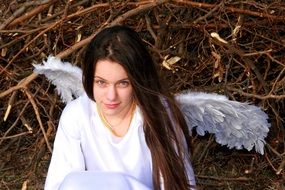 girl in angel costume