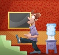 Man with luggage clipart