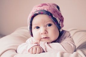 retro photo with a little baby girl