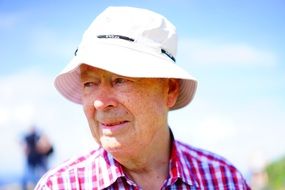 adult man in a sunhat