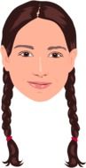 girl with braids portrait drawing