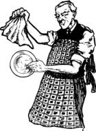 Black and white drawing of the washer clipart