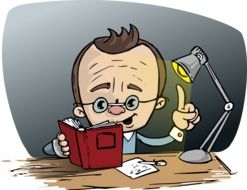 Man Reading red Book drawing