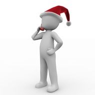 pensive Santa Claus as a 3d model