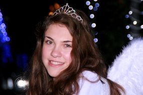 beautiful young long haired Girl in diadema