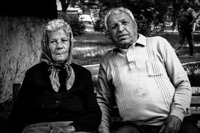 black and white photo of the elderly