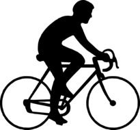 Man Riding Bicycle, black silhouette