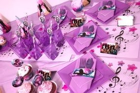 purple festive table decoration