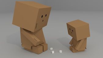 cardboard boxes as living characters