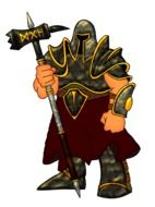 fantasy warrior armored with hammer