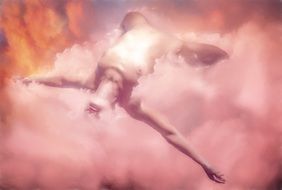 erotic photo shoot in the clouds