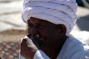 portrait of an egyptian in a white turban