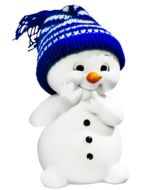 Snow man with the hat clipart