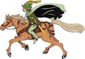 drawn Robin Hood on a horse