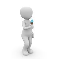 clipart of figurine of a man with blue ice cream in his hands