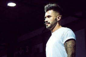 male model at the presentation of hairstyles