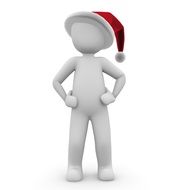 Santa Claus in a red cap on a white background