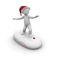 Santa Claus on a white pedestal