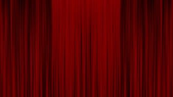 red Curtain, striped background