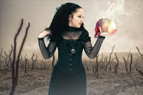 woman in a gothic photo shoot