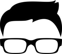 painted glasses and men's hairstyle