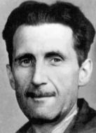 Black and white photo of George Orwell