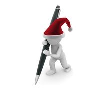 Santa Claus with a pen in hand