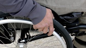 man in a wheelchair close up