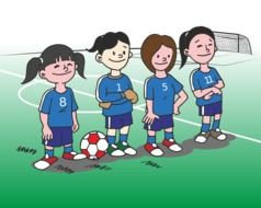 Football Girl Team drawing