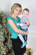 beautiful and cute Mom with Son