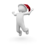 Santa Claus jumps up
