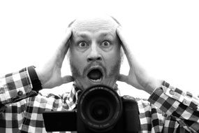 Black and white photo of the photographer