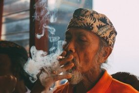 portrait of adult smoking man