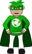 Superhero Green as a drawing