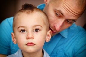 portrait of dad and son