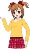 Cartoon Girl in Orange Shirt