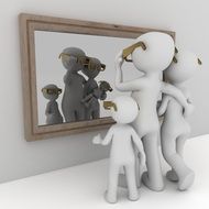 Looking in mirror clipart